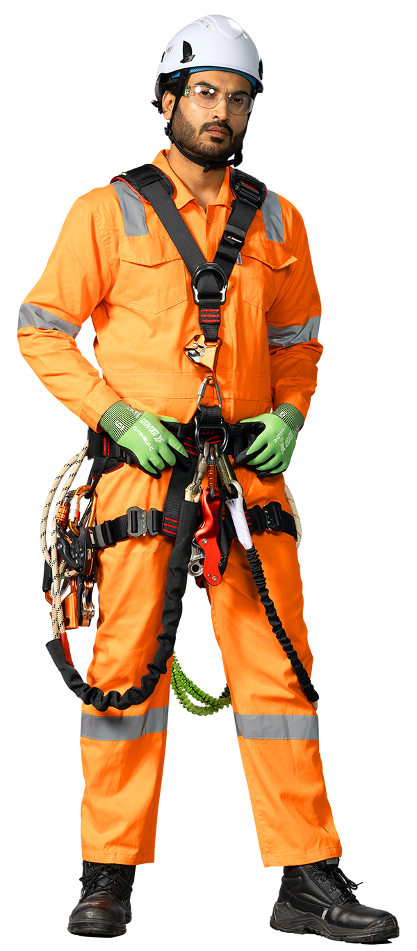 Industrial worker representing Udyogi safety standards